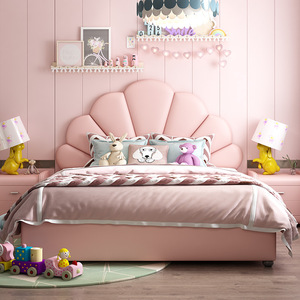 Mgb68 moderno semplice cartone animato sognante camera <span class=keywords><strong>da</strong></span> letto per ragazze in stile lusso in legno rosa chiaro letto per il soggiorno delle ragazze - Product Image 6