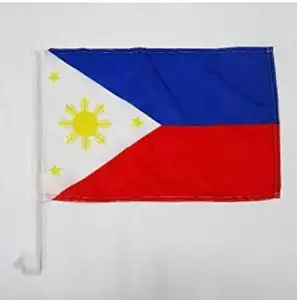 菲律宾车旗18英寸x 12英寸菲律宾车旗30 x 45厘米横幅18x 12英寸塑料棒