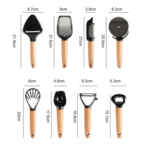 8 cái phụ kiện nhà bếp nhà nấu ăn yếu tố cần thiết bằng gỗ xử lý đồ dùng đa năng nhà bếp thực phẩm chuẩn bị tiện ích công cụ - Product Image 2