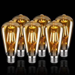 Lampadina LED a Filamento Vintage E27/E26 10W/8W/4W, Vetro Edison 2700-6500K, Certificata CE, Dimmerabile per Uso Residenziale, Luci a Candela, Garanzia 2 Anni - Product Image 1