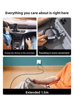 Kabel Pengisi Daya Tipe-C Dua-dalam-Satu US561 dengan Dua Port USB-C untuk iPhone 16 Pro, iPhone 15, Ponsel Android, dan iPad