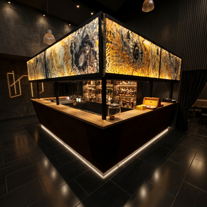 แผ่นหินวีเนียร์โปร่งแสง/แผ่นควอตซ์ไซต์วีเนียร์ ยี่ห้อ Flatstone Designs รับประกัน 5 ปี สำหรับผนังและฝ้าเพดานภายในแบบเรืองแสงทันสมัย - Product Image 2