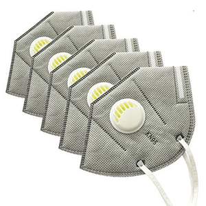 Kn95Mask Penutup Wajah 5 Lapis <span class=keywords><strong>Ffp2</strong></span> Sekali Pakai Hitam Bersertifikat dengan Katup Pernapasan Kemasan Tunggal Gratis Pencetakan Logo - Product Image 6