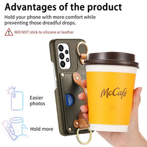 <span class=keywords><strong>Étui</strong></span> de téléphone en cuir PU de qualité supérieure pour A36/A56 A17 A16 S26, design style Ins, fonction portefeuille, fente pour cartes, béquille dissimulée, dragonne - Product Image 6