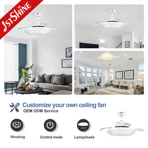 Ventilateur de plafond à LED 1stshine Offre Spéciale télécommande haute vitesse 3 pales Lampe de ventilateur de plafond à lame cachée - Product Image 4