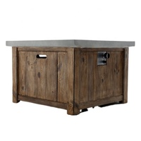 Table de foyer au gaz Propane, Patio carré de 36 pouces avec Base d'apparence à Texture bois