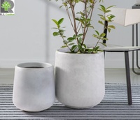 Pots et jardinières de jardin en argile fibreuse minimalistes ronds pour l'intérieur et l'extérieur, avec logo de marque, pour balcon et usage domestique