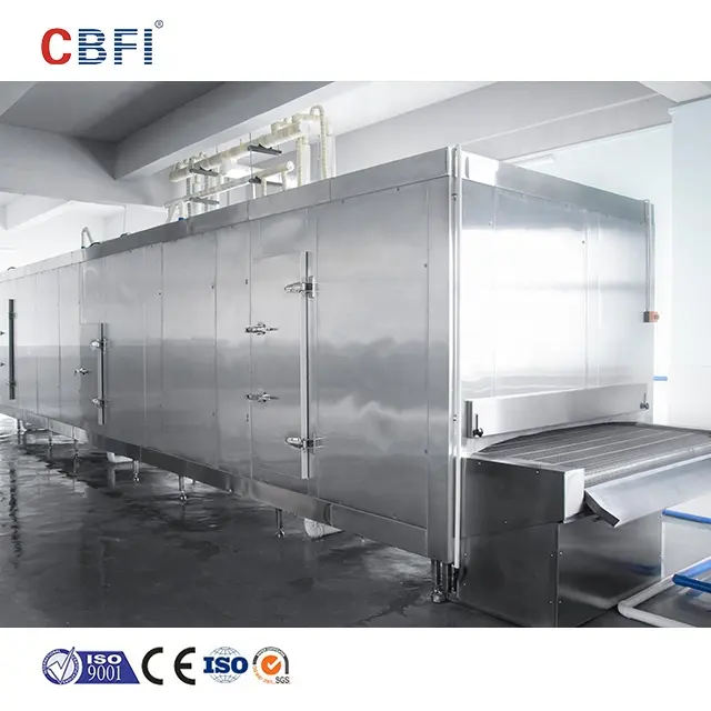 Chine Convoyeur cryogénique de crème glacée 500 kg/h Congélateur de tunnel Iqf