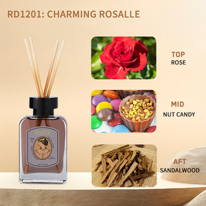 Diffuseur à bâtonnets sans flamme RTS WY 4 Styles 120ml – Bouteille en verre de luxe pour assainisseur d'air, idéal pour bureau, hôtel, chambre, aromathérapie et parfum d'intérieur - Product Image 3