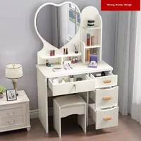 Coiffeuse Miroir de Célébrité Internet, Luminaire Moderne et Simple, Bureau de Maquillage Multifonctionnel pour Petit Appartement ou Salon