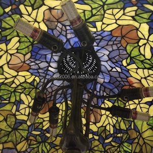 Lámpara de Pie Tiffany de Alta Calidad de 24 Pulgadas, Fabricada en China, con Vidrio de Colores, Base de Latón, Artesanía en Estaño Soldado, para Sala de Estar, Dormitorio, LED - Product Image 6