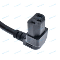 Câble d'alimentation à double angle de 90 degrés IEC 320 C14 mâle vers C13 femelle 0,6 m 10 A 250 V, rallonge PDU