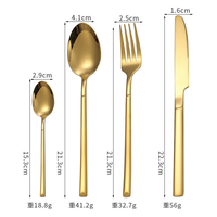 Juego de Cubiertos de Acero Inoxidable, Dorado, Plateado, Mate, Cuchara, Tenedor, Cuchillo, Vajilla Moderna de Lujo con Mango Largo para Bodas y Restaurantes