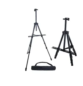 Art Supply 66 Inch Sturdy Black Aluminum Display Racks Tripod Artist Field and Art Display Easel Stand