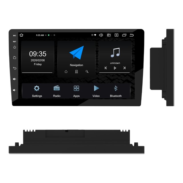 Universal Android Head Unit 9 Inch Touch Screen GPS WiFi for Wireless Phone Link with RGB and Hi-Res Audio for Car Upgrade