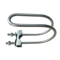 Pince de fixation latérale à double tube U-Quick à installation rapide / Certification FM, en acier au carbone avec finition zinguée pour usage industriel lourd