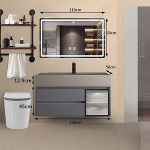 ตู้ห้องน้ำพร้อมอ่างล้างหน้าแบบรวมในตัว - Product Image 4