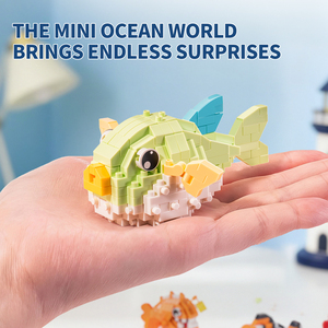 Ensemble d'animaux marins, blocs de <span class=keywords><strong>construction</strong></span> de créatures marines, briques de vie marine, 12 styles, modèle de <span class=keywords><strong>construction</strong></span> DIY pour enfants, cadeau d'été - Product Image 4