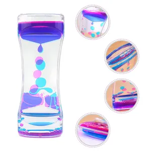 Double Color Sand Timer Colorful Liquid Motion Bubble Timer Photo Frame Home Decor for Anxiety Relief Oil Hourglasslock