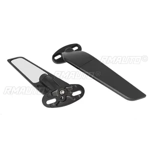 Rétroviseurs de moto modifiés avec ailes coupe-vent et éclairage latéral rotatif réglable pour Yamaha YZF R1 R6 R25 R3 R125 R15 Suzuki GSXR - Product Image 3
