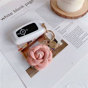 PU Leather Carabiner <b>Keychain</b> with UV Printing Rose Shape Christmas Gift Bag Charm - Product Image 4