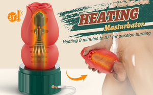 High Quality Rose Aircraft Cup Heating PC+TPE+ABS Penis Trainer Male Manual Masturbator Red/Green Base Adult <strong>Sex</strong> <strong>Toy</strong> <strong>for</strong> <strong>Him</strong> - Product Image 6