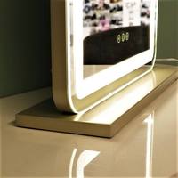 Lampe LED carrée intelligente de designer moderne, rechargeable, grand miroir de maquillage en verre et métal pour bureau, personnalisable
