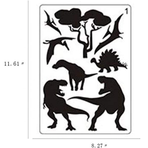 Juego de plantillas de dibujo para niños, Set de plantillas de plástico con diferentes patrones para dibujo de <span class=keywords><strong>dinosaurios</strong></span> de bosque, Océano, serie 70 - Product Image 3