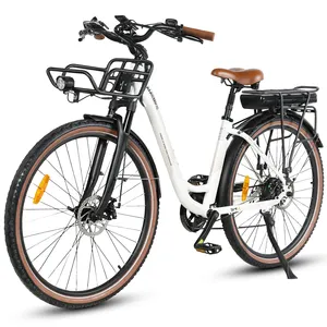 OEM 28 Inch Lady City Electric Bike 350W Woman Electric City Bicycle With Rear Lithium Battery