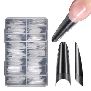 Lot de 120 faux ongles 3D en acrylique effet cristal, extensions stiletto, couverture complète, double forme - Product Image 4
