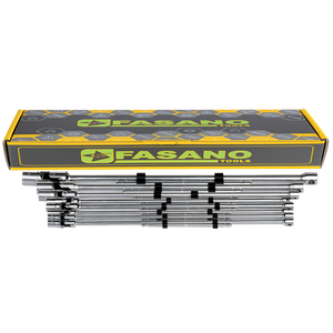 Fasano Tools 10 <b>Pc</b> Socket Wrench <b>Set</b> Metric 6 Point Chrome Vanadium Steel Auto Repair Tool Kit - Product Image 1