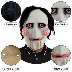 Máscara de látex de cabeza completa de Jigsaw de <span class=keywords><strong>Horror</strong></span> <span class=keywords><strong>Saw</strong></span> para Halloween, fiestas de disfraces, juegos de rol, accesorios de mascarada, venta al por mayor, personalizable - Product Image 3
