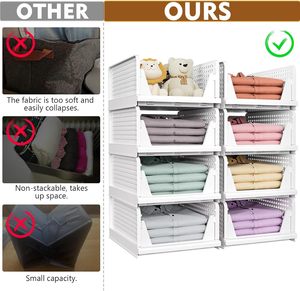 Stackable Rectangle PP Multifunctional Foldable Closet Organizer <b>Box</b> Freshness Preservation for Bathroom <b>Kitchen</b> <b>Storage</b> - Product Image 2