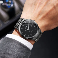 Jam Tangan Pria Binbond T077 077 Custom Quartz Tali Baja Anti Karat Sederhana Minimalis Grosir Kalender Fashion Arloji Pria