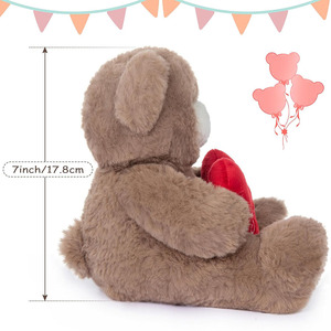 Orsacchiotto di Peluche Morbido Marrone con Cuore Rosso, Regalo per Fidanzata, Bambini, Innamorati, San Valentino, per Ragazzi o Ragazze - Product Image 2