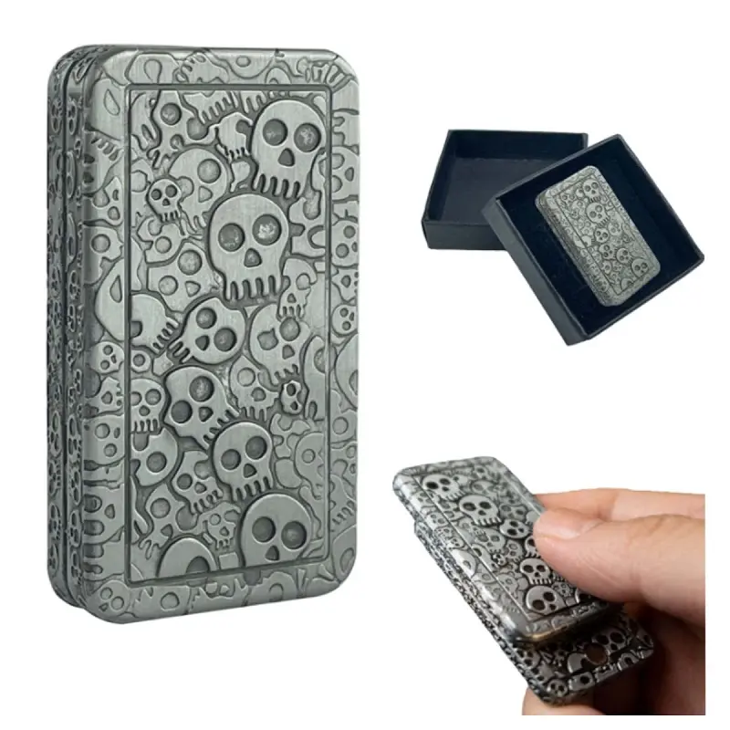 custom EDC Haptic Fidget Haptic Coin Stress Relief Magnetic Fidget Slider SKULL Metal Fidget Toys