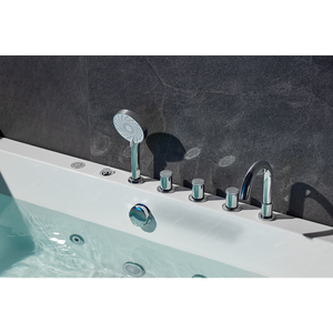 <span class=keywords><strong>Baignoire</strong></span> autoportante en acrylique AFFINARE 1,8 m avec hydromassage pour salle de bain, utilisation intérieure, 12 jets, design moderne, avec drain - Product Image 2