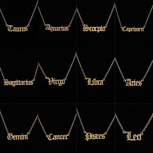 Collar con Signo del Zodiaco al por Mayor, Colgante con Letra en Inglés, Joyería de Moda, Regalo de Cumpleaños para Mujer - Product Image 2