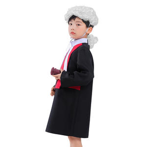 Maternelle Halloween Uniforme professionnel Enfants <span class=keywords><strong>Avocat</strong></span> Costume Avec Baguette et Perruque Carrière Jour Cosplay Costumes pour Enfants - Product Image 2