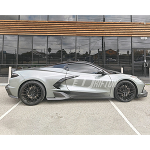 Jupes latérales en fibre de carbone entièrement visibles style AD pour Chevrolet Corvette C8 Stingray Z51 2020-2026 - Kits carrosserie - Product Image 2