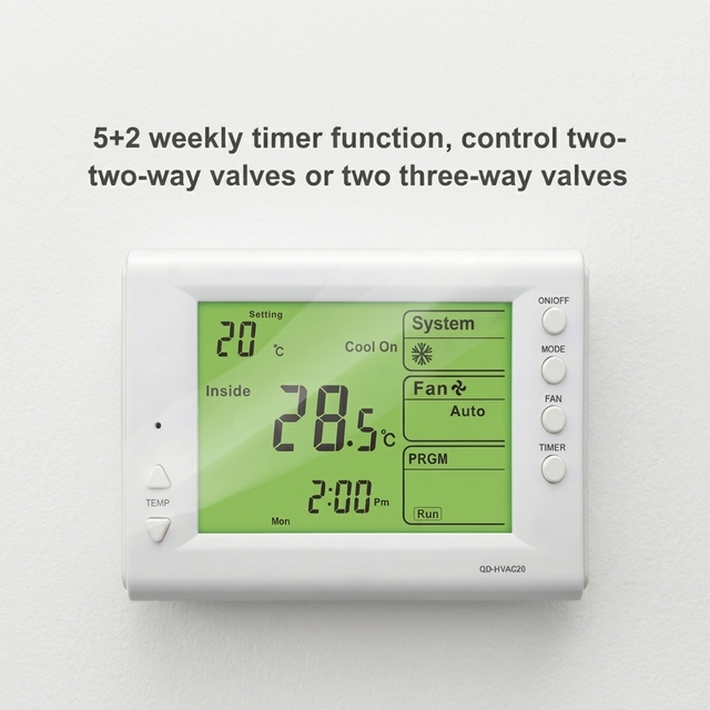 QD-HVAC10 Programmable Digital Thermostat for Central Air Conditioner with LCD Display Factory HVAC Temperature Control