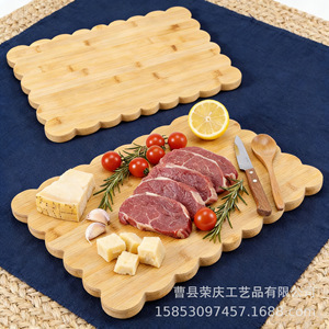 ถาดไม้ไผ่รูปพัดสำหรับเสิร์ฟสเต็ก ชีส เนื้อ ผลไม้ ขนมปัง ใช้ในครัว - Product Image 1