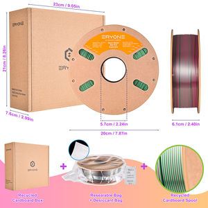 <span class=keywords><strong>Eryone</strong></span> Soie Haute Vitesse Double Couleur Rouge et Vert PLA pour Imprimante 3D Haute Qualité 1.75mm 1KG - Product Image 6