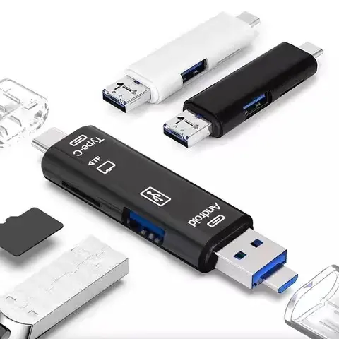 3 In 1 Type-c Card Reader Micro Usb Type-c Flash Drive Adapter Connector High Speed Tf Card Reader