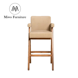 Tabourets de <span class=keywords><strong>bar</strong></span> contemporains pour hôtel, chaise de cuisine d'angle en velours, tabourets de comptoir en bois massif avec dossier, <span class=keywords><strong>fauteuil</strong></span> de studio - Product Image 6