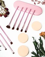 Kit de pinceaux à paupières de luxe 8 pièces, boîte rigide rose portable, pinceaux à maquillage pour les yeux en fibres fines