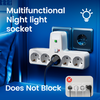 Nouvelle prise murale standard européenne 5 voies avec lumière LED, multiprise avec protection contre les surtensions pour la maison et le bureau