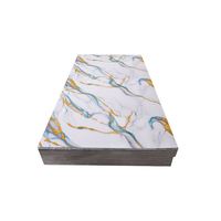 Panneau en marbre brillant avec revêtement UV, motif marbre, très demandé, pour portes d'armoires de cuisine et panneaux de meubles