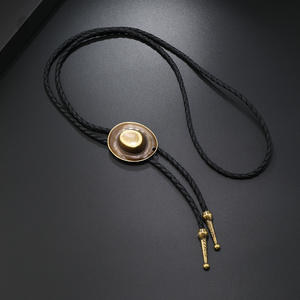 מערב cowboy bolo שרשרת עניבה בציר מעור שרשרת עניבת פליז עתיק - Product Image 3
