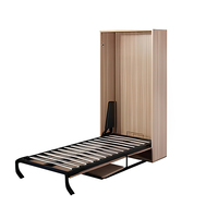 Lit mural en bois pliable horizontal caché lit mural mobilier de chambre à coucher Murphy lit de rangement moderne